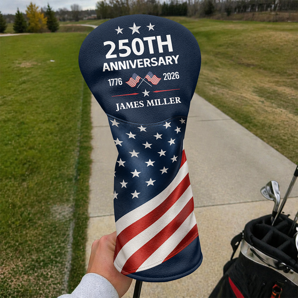 Personalized 250th Anniversary Golf Head Cover Custom Name Gift HN590 - Golf Head Cover GradoCreations