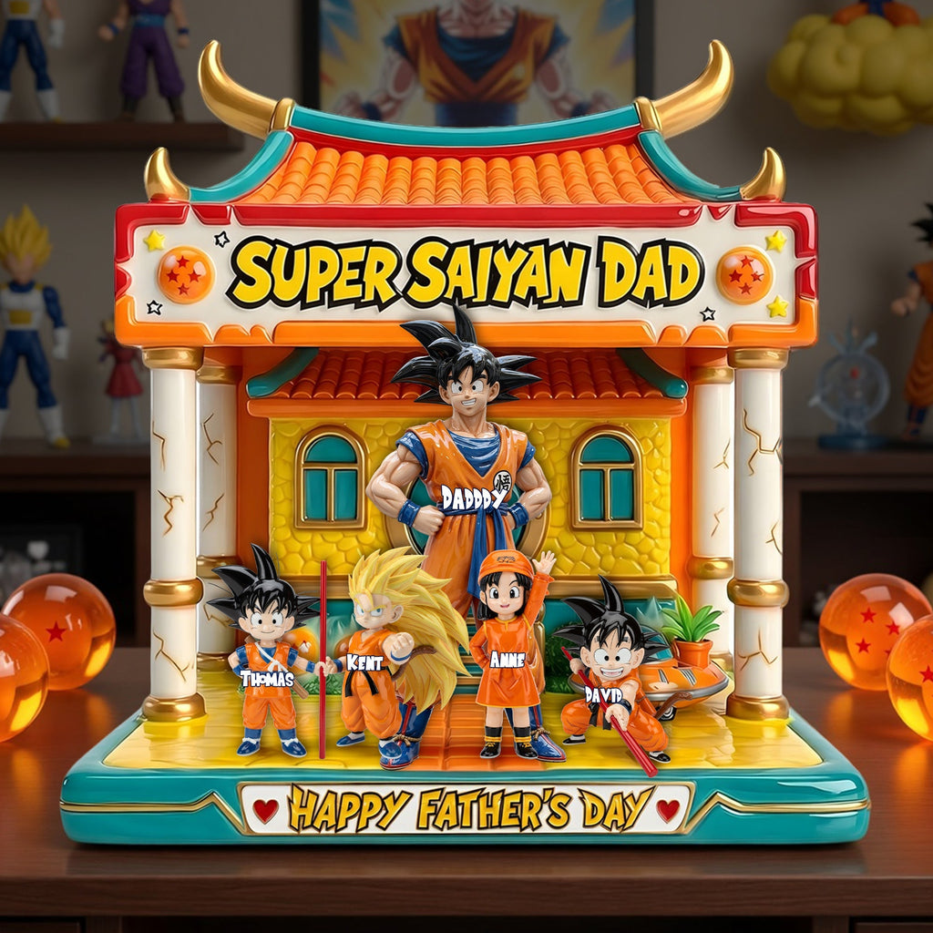 Personalized Acrylic Plaque Gift for Super Saiyan Dad - Father's Day Decor