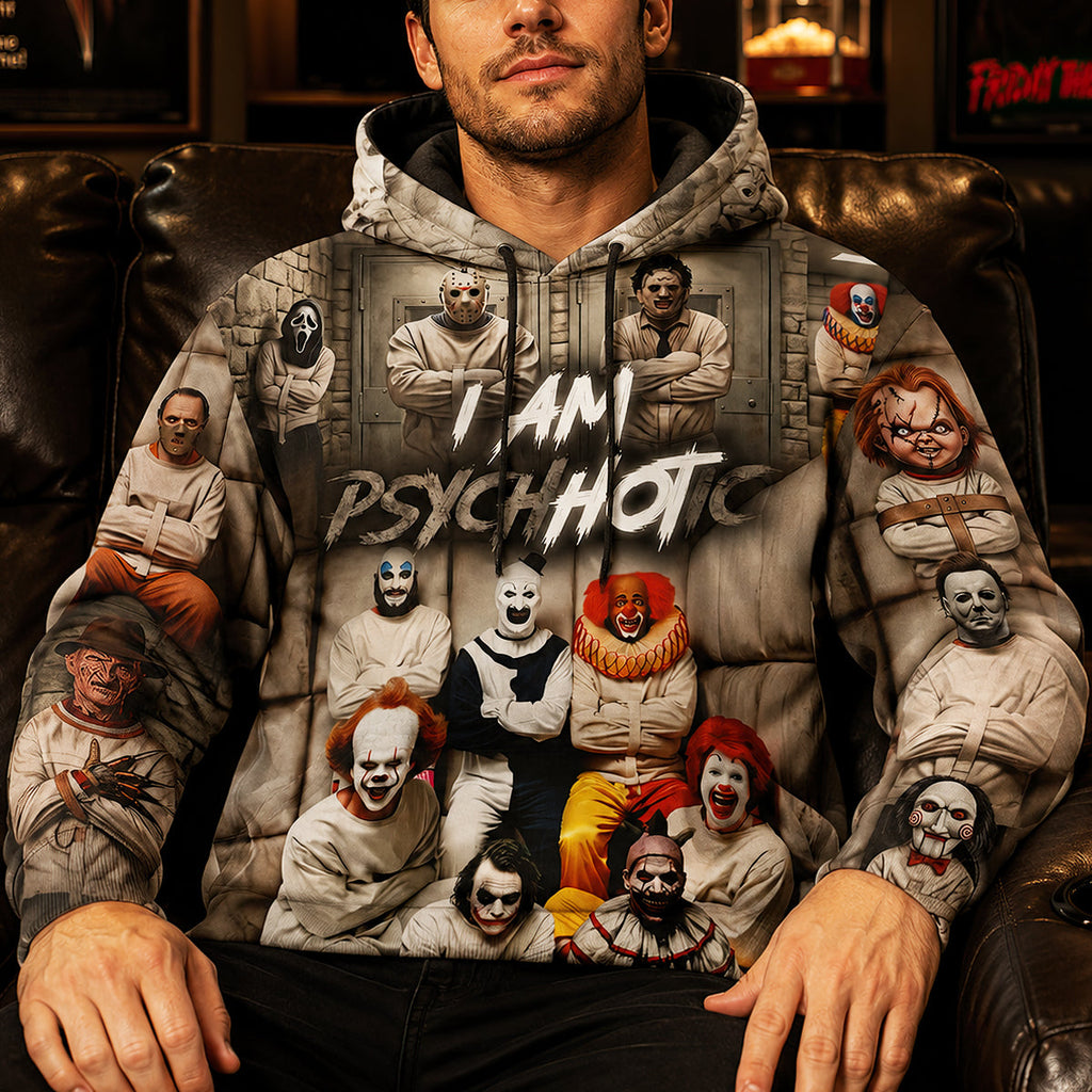 Personalized Psychotic All Over Shirt for Halloween Horror Lovers AOP Shirt GradoCreations