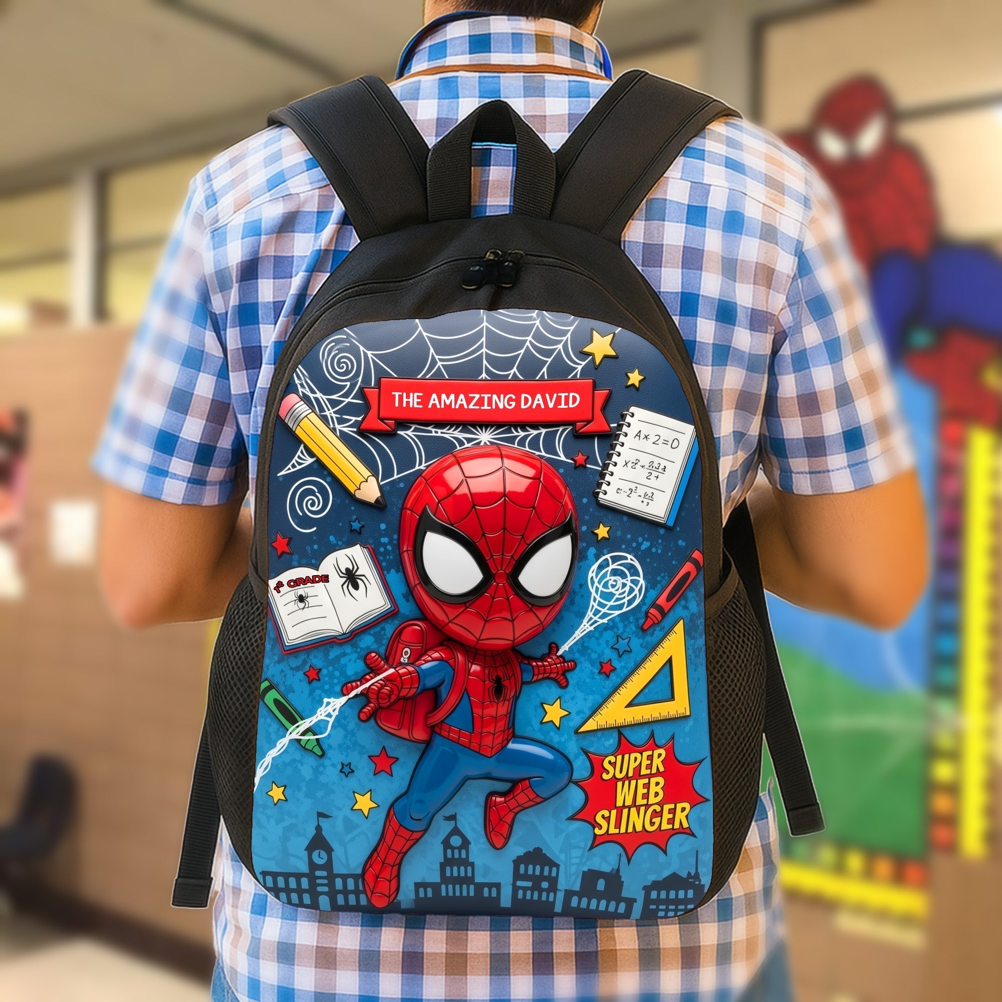 Personalized Spiderman Backpack & Lunch Bag Set for Kids
