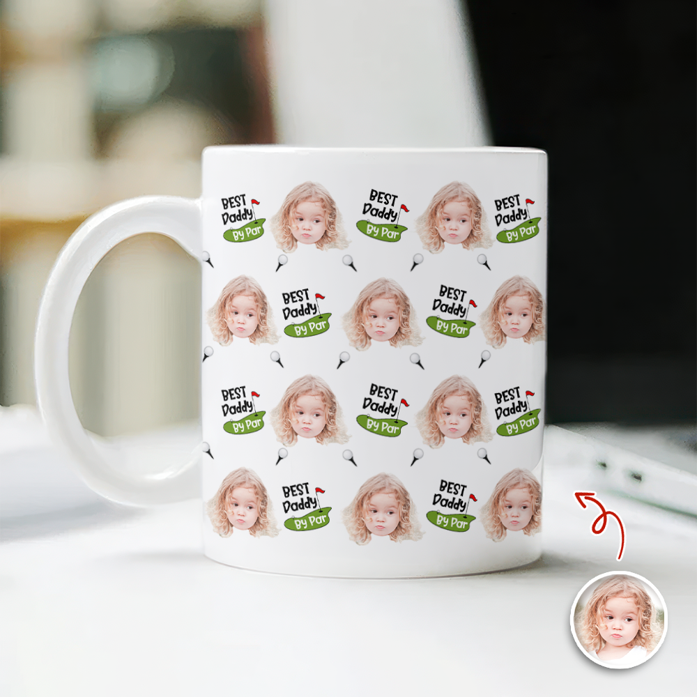 Personalized Photo Mug Best Dad Ever Gift for Father's Day HN590 - edge to edge mug GradoCreations