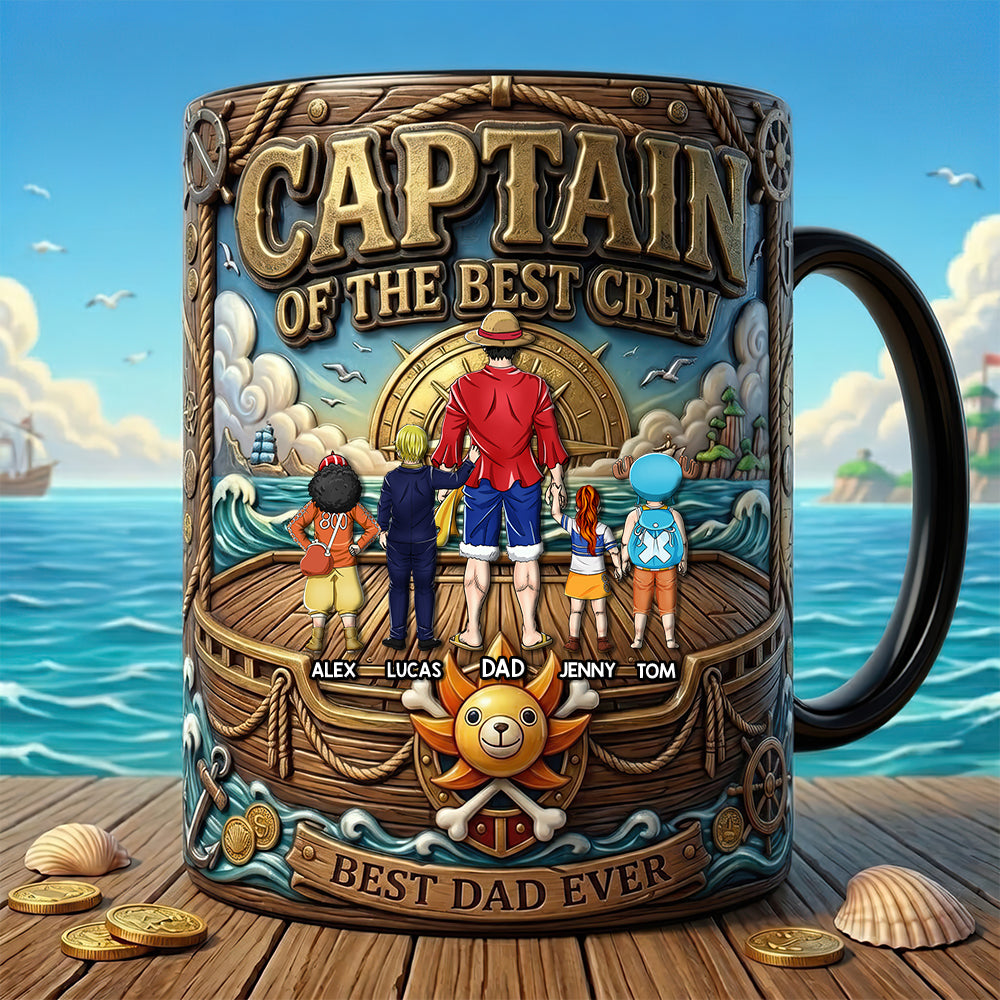 Personalized Ceramic Mug Captain of the Best Crew Gift for Dad
