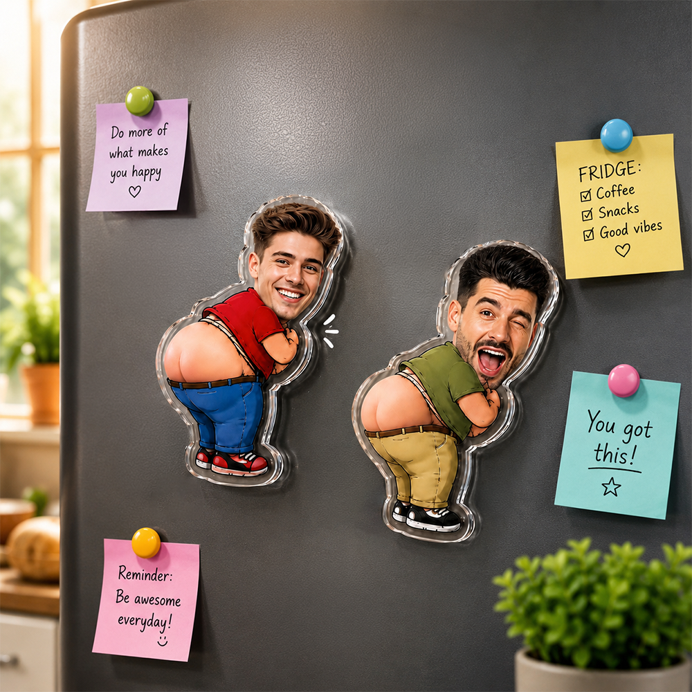 Custom Funny Photo Fridge Magnet Personalized Gift for Dog Lovers HN590 - Acrylic Squishy Fridge Magnet Fix GradoCreations