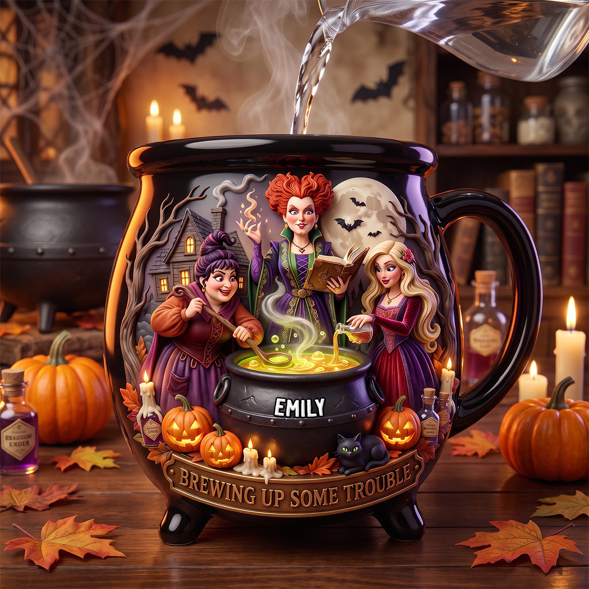Personalized Cauldron Mug Custom Name Gift for Her Halloween Cauldron Coffee Mug GradoCreations