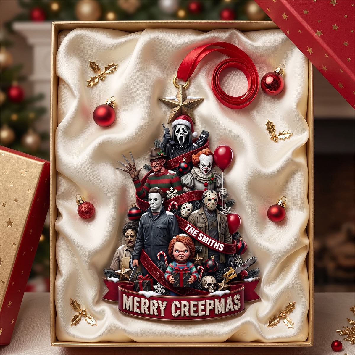 Personalized Acrylic Horror Ornament Merry Creepmas Gift for Him Ornament GradoCreations