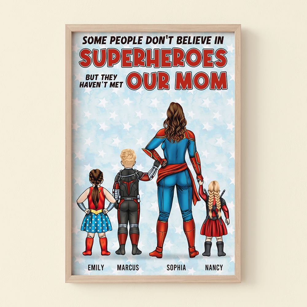 Personalized Mom Canvas Poster Superhero Gift for Mother's Day