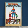 Personalized Super Mom Canvas Poster Gift for Mom - Unique Mother's Day Decor