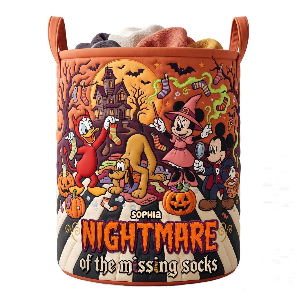 Personalized Halloween Quilted Laundry Basket for Home Organization Quilted Laundry Basket GradoCreations