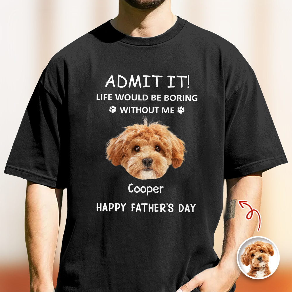 Personalized Dog Dad Comfort Shirt Custom Photo Gift Comfort Shirt GradoCreations