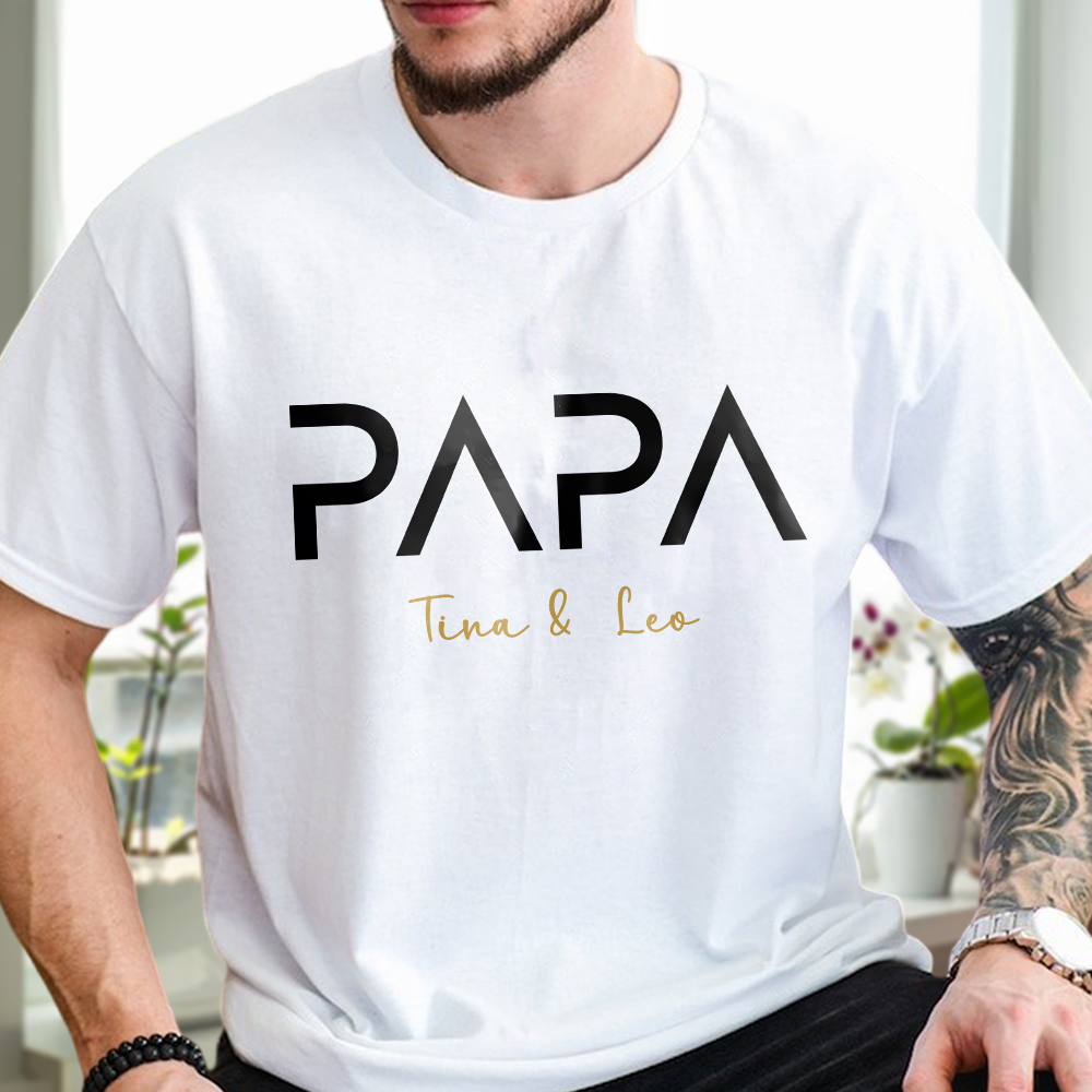 Personalized Bright Shirt Custom Name Gift for Papa Dad HN590 - Tshirt GradoCreations