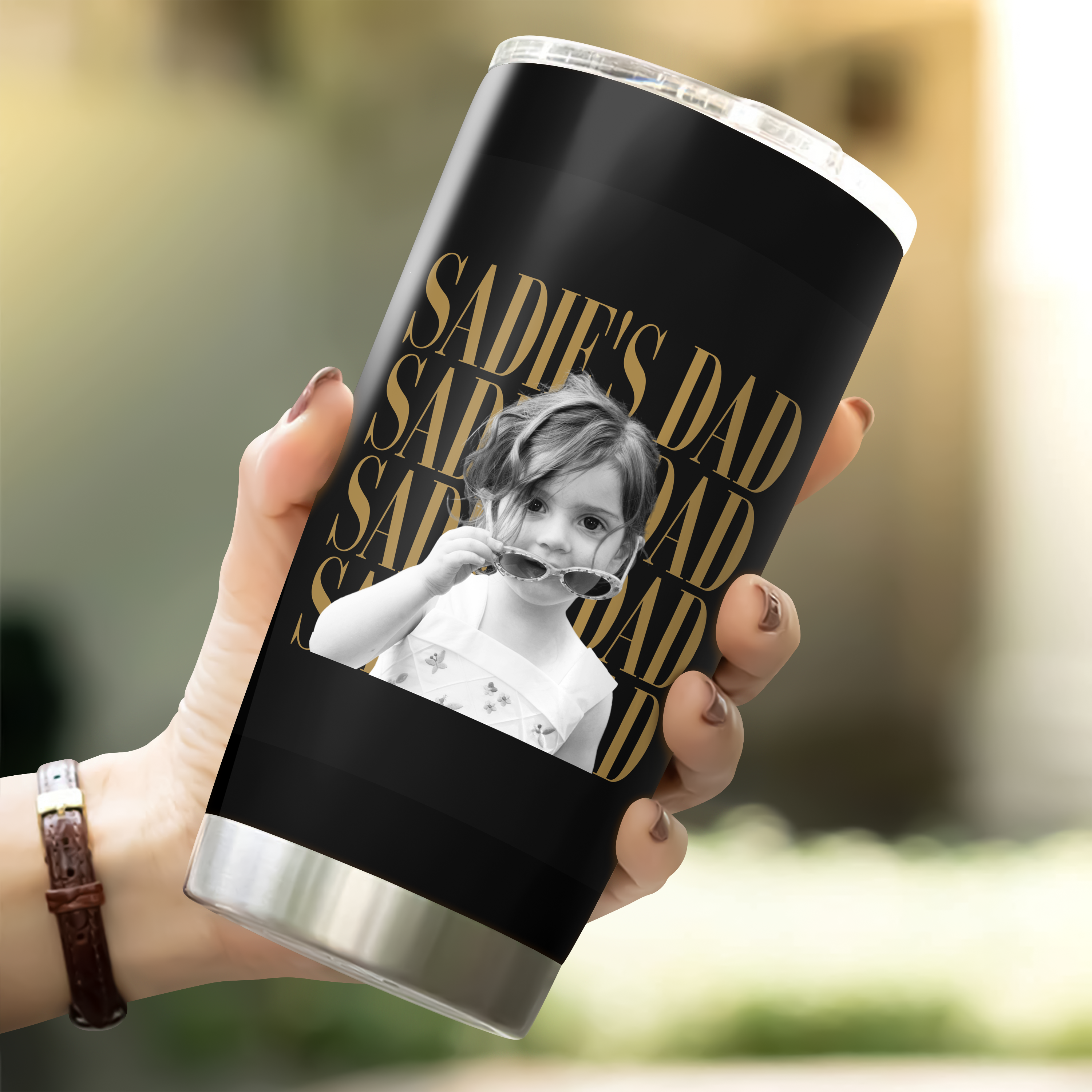 Personalized Vintage Photo Tumbler Custom Gift for Dad or Mom HN590 - Fat Tumbler GradoCreations