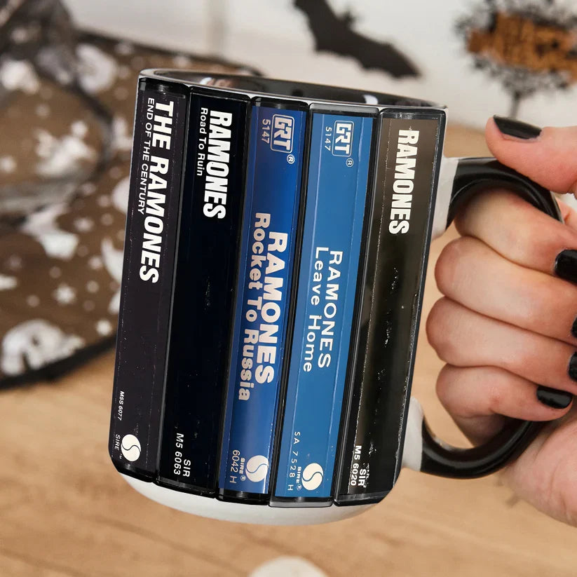 Ceramic Accent Mug Retro Ramones Cassette Design Gift GradoCreations