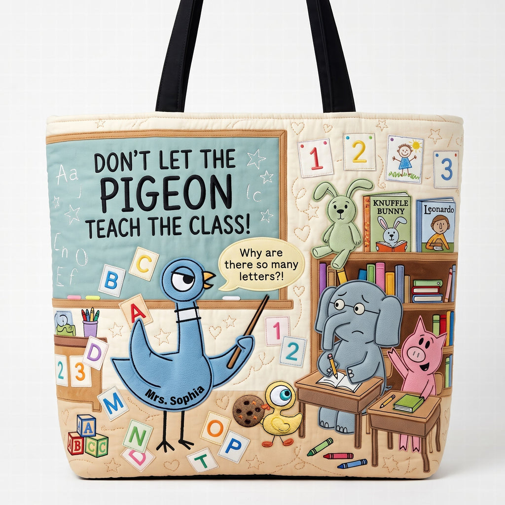 Personalized Quilted Tote Bag for Teachers - Back to School Gift Quilted Tote Bag GradoCreations