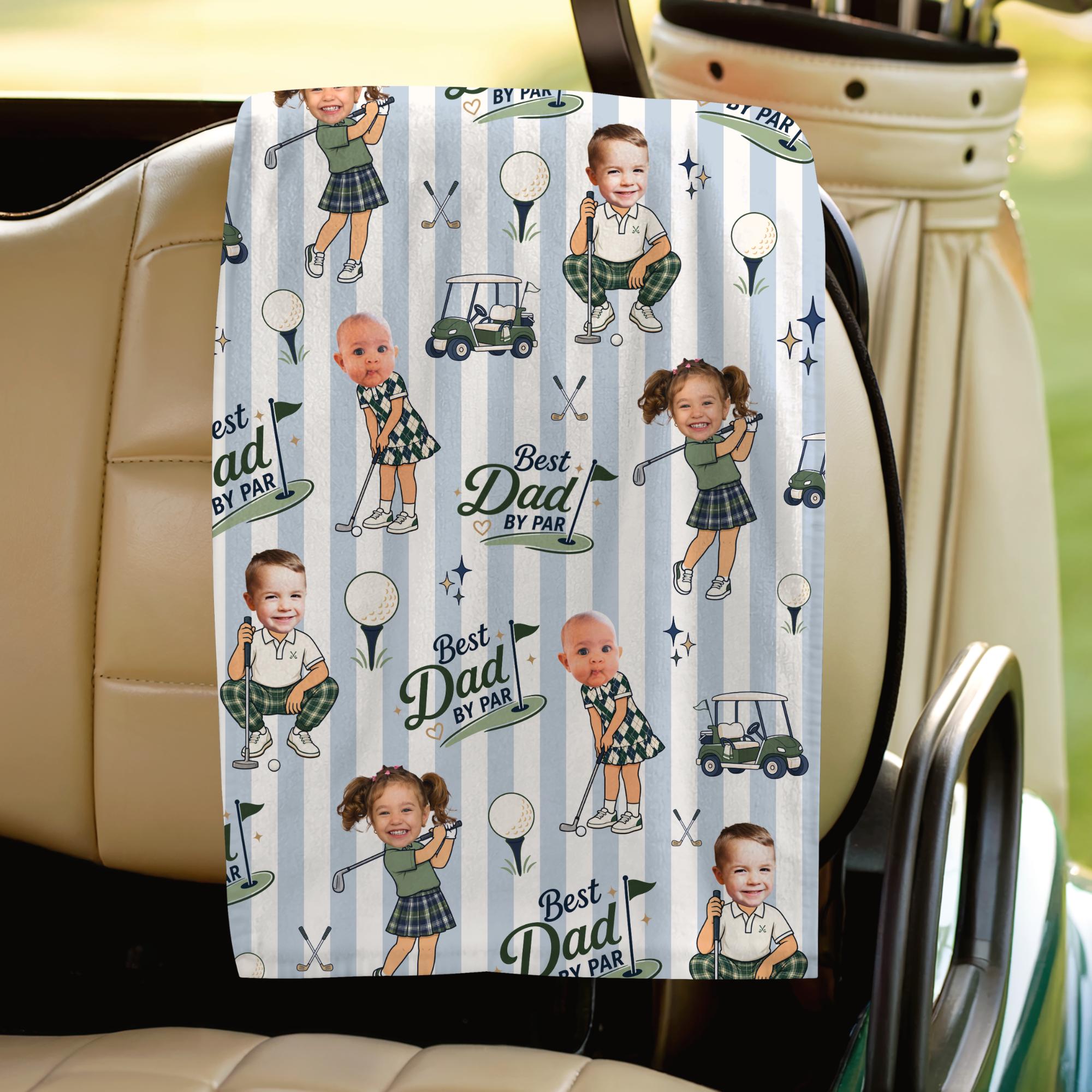 Personalized Funny Face Golf Towel Custom Photo Gift for Dad golf towel fix GradoCreations