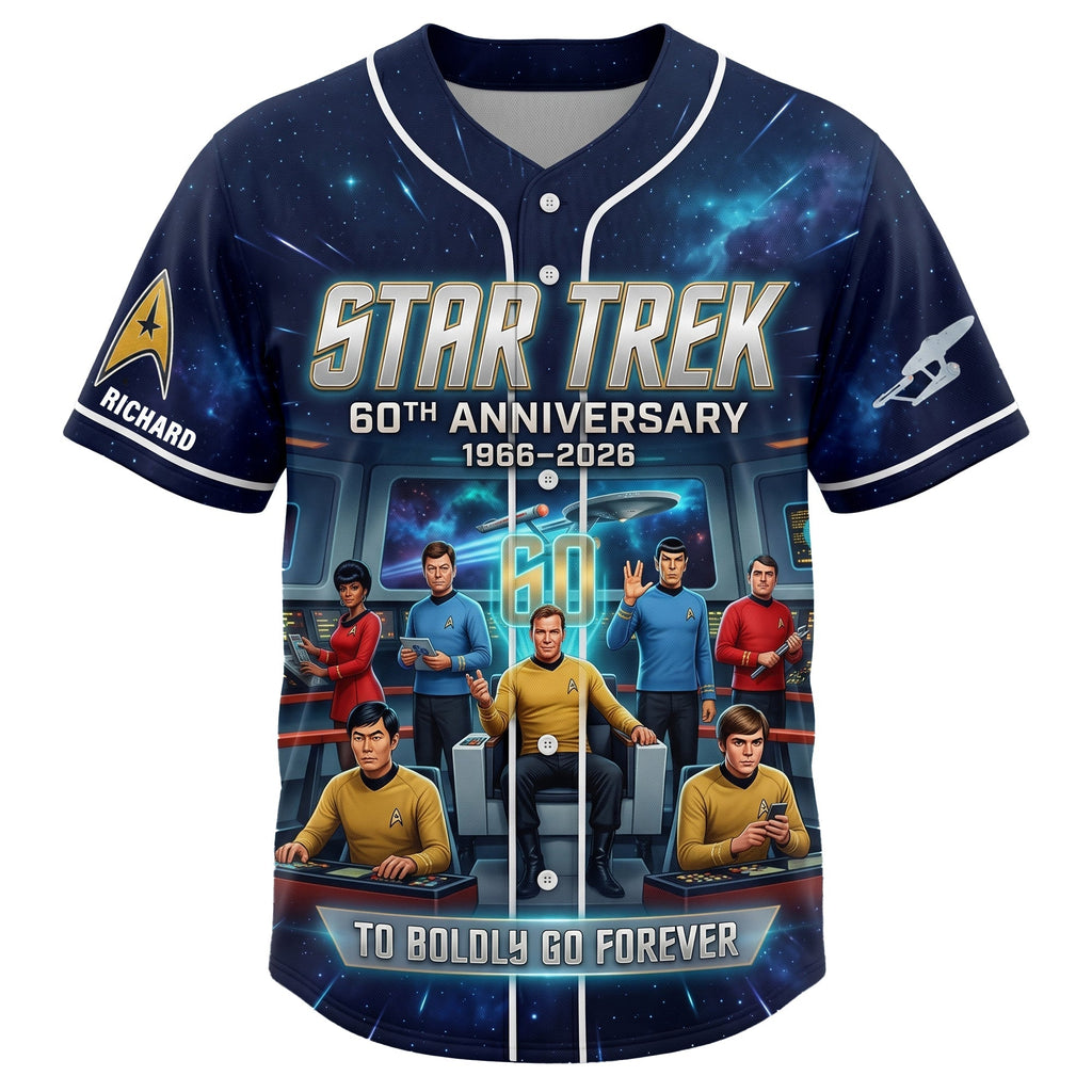 Personalized Star Trek 60th Anniversary Baseball Jersey Gift for Sci-Fi Fans Baseball Jersey GradoCreations