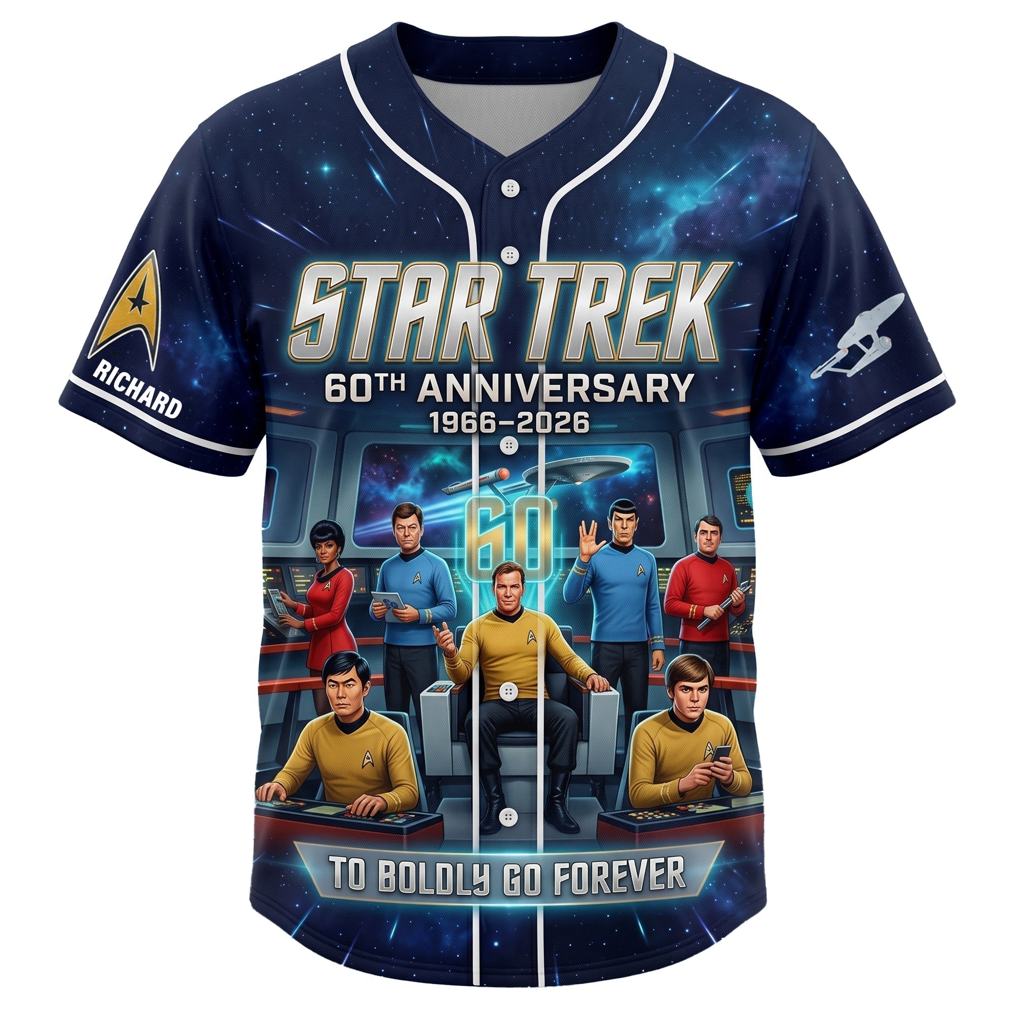 Personalized Star Trek 60th Anniversary Baseball Jersey Gift for Sci-Fi Fans Baseball Jersey GradoCreations