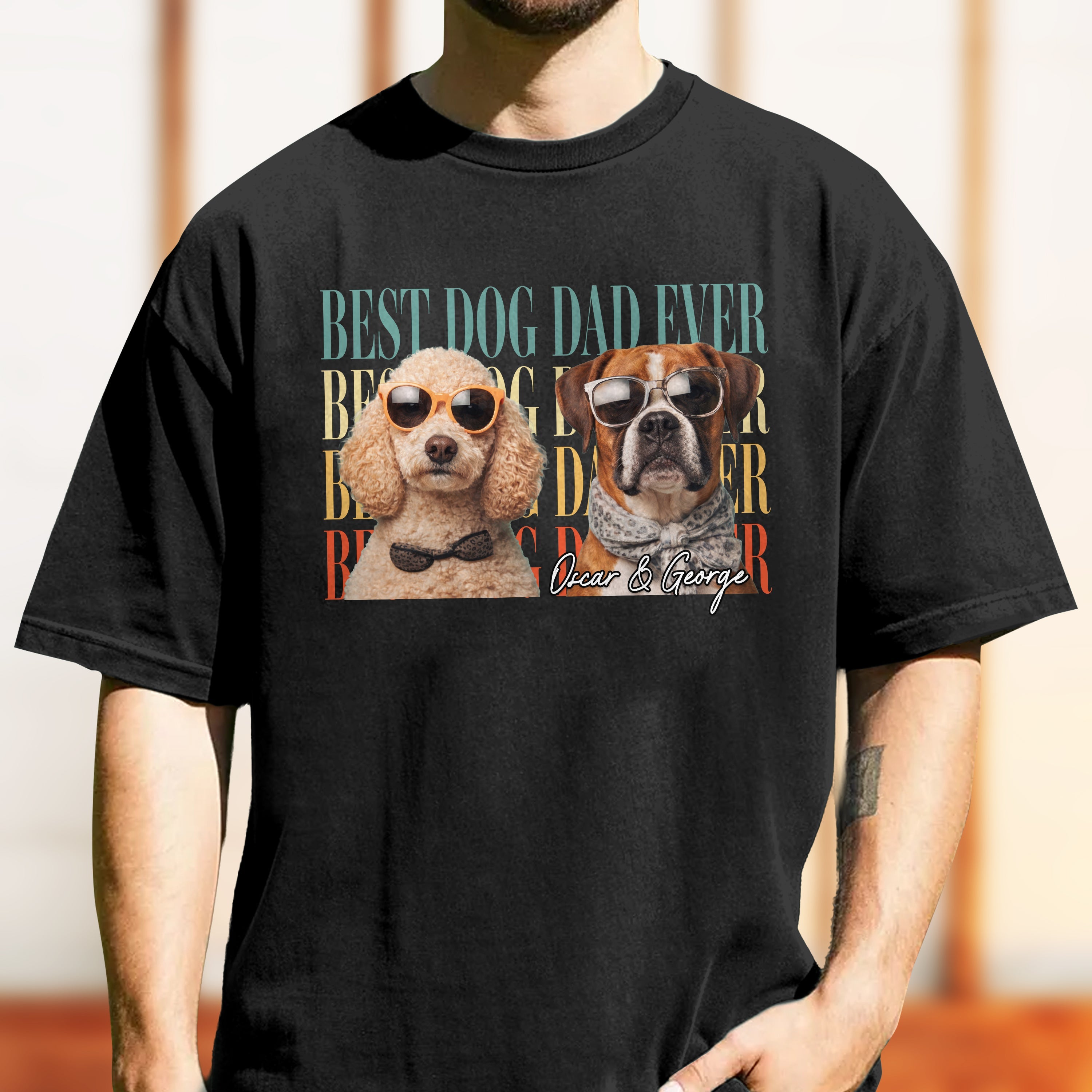 Personalized Photo Comfort Shirt Best Dog Dad Ever Gift Comfort Shirt GradoCreations