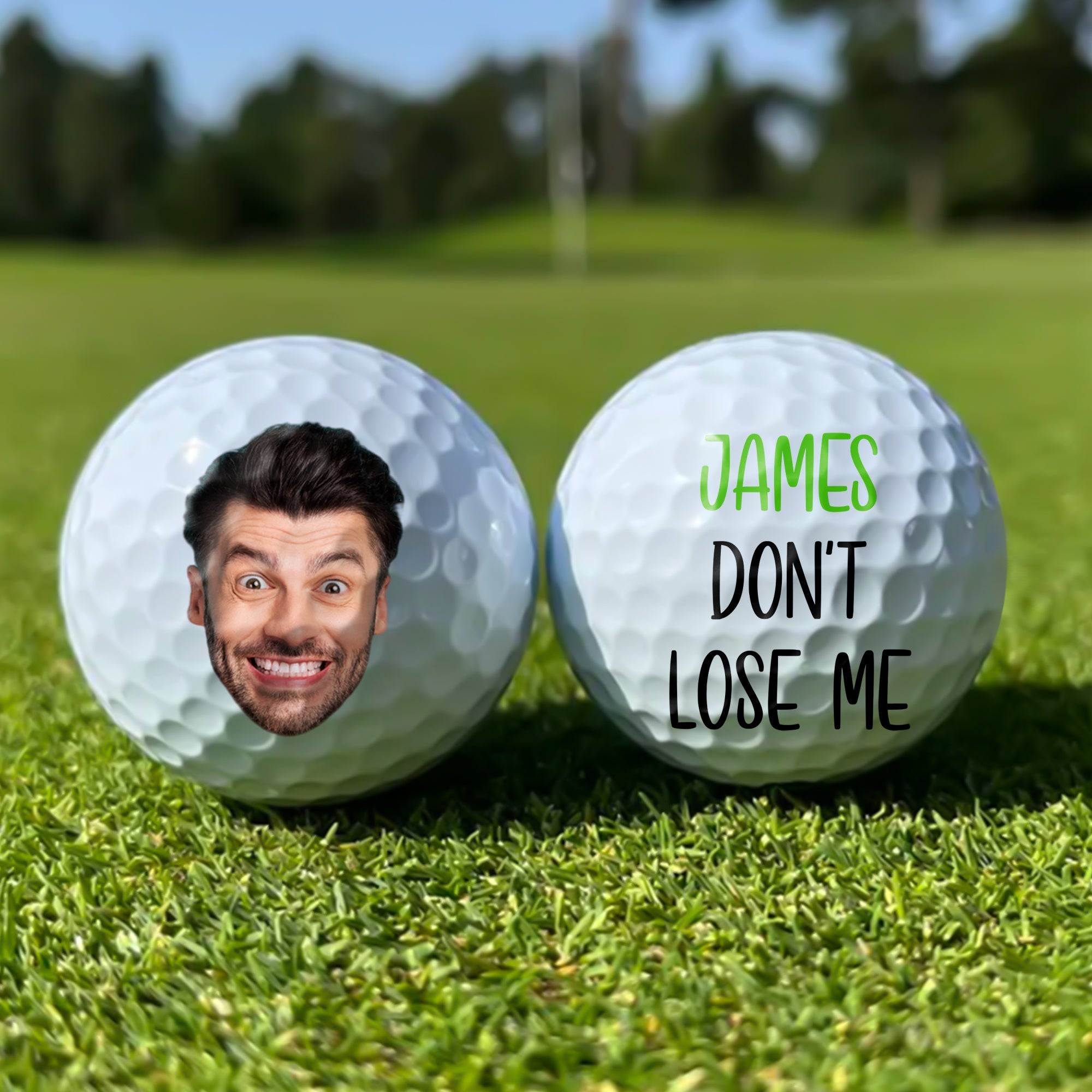 Personalized Photo Golf Ball Custom Text Gift for Dad HN590 - Golf Ball GradoCreations