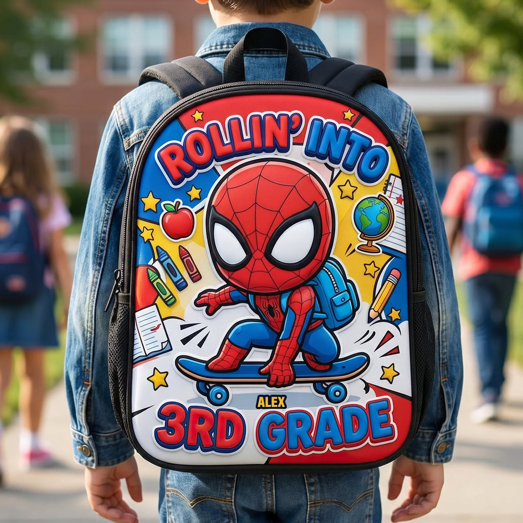 Personalized Spider-Man Backpack Custom Name School Gift for Kids
