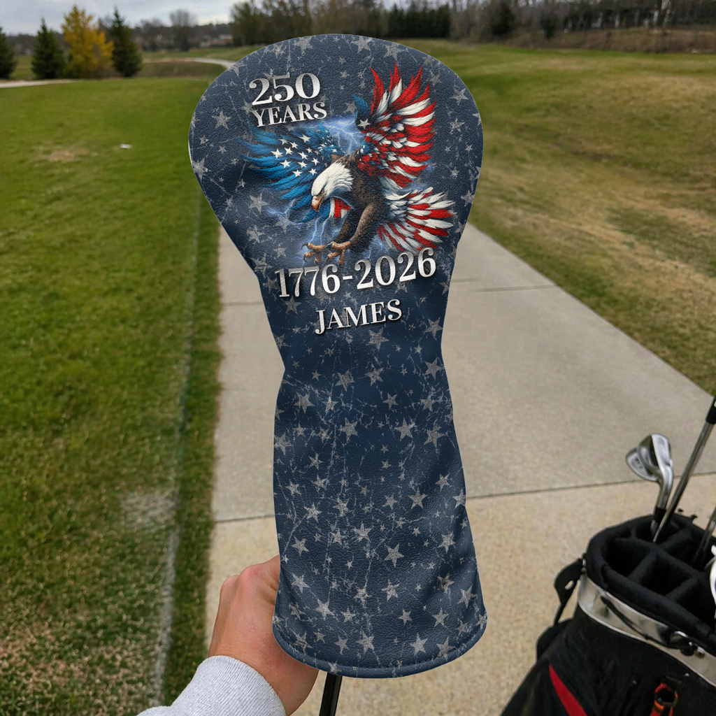 Personalized Golf Head Cover American Eagle 250th Anniversary Gift for Dad HN590 - Golf Head Cover different design GradoCreations