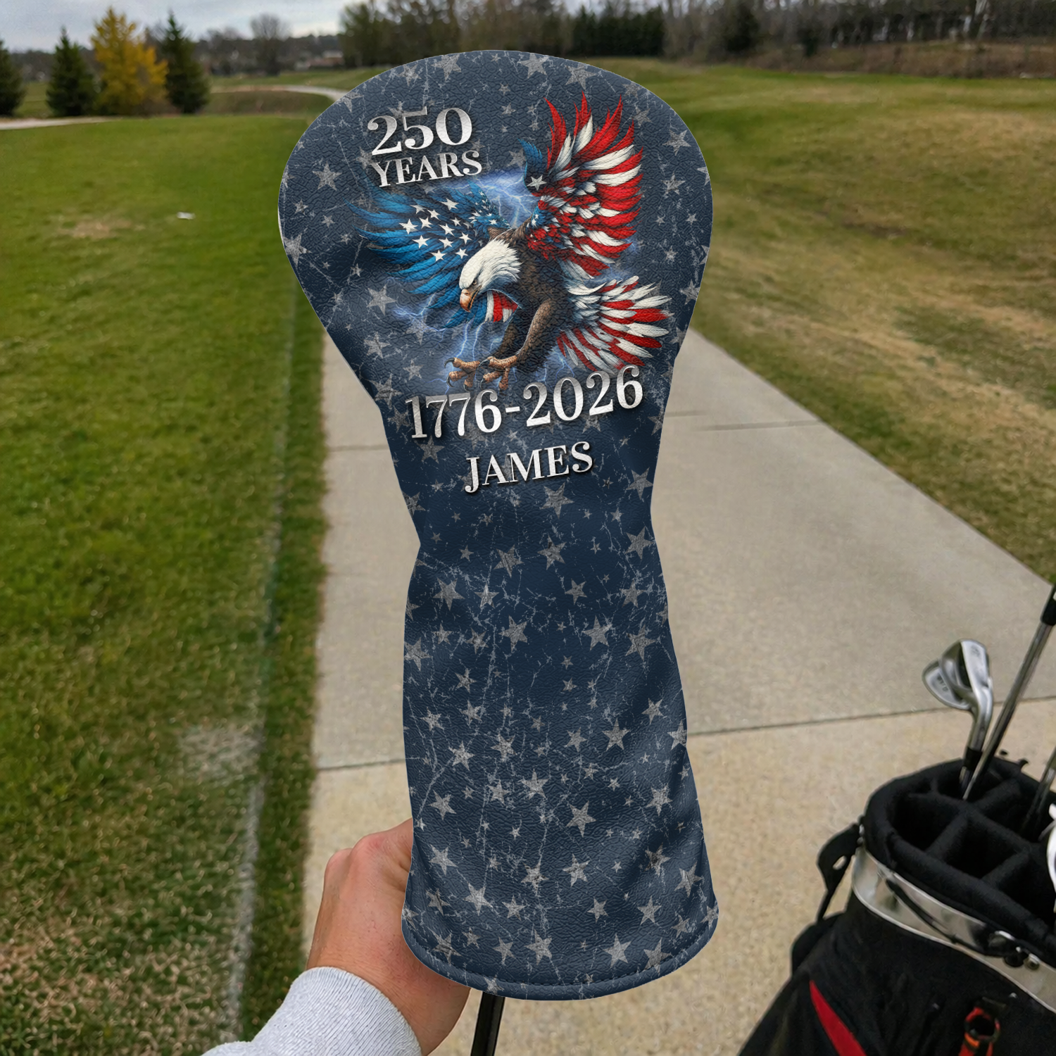 Personalized Golf Head Cover American Eagle 250th Anniversary Gift for Dad HN590 - Golf Head Cover different design GradoCreations