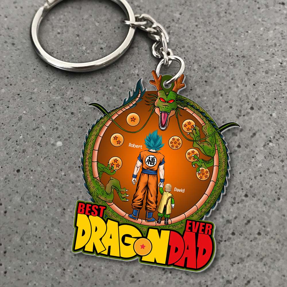 Personalized Acrylic Keychain Best Dragon Dad Gift for Dad
