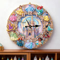 Personalized Princess Wall Clock for Kids - Custom Name Gift Wall Hanging Clock GradoCreations
