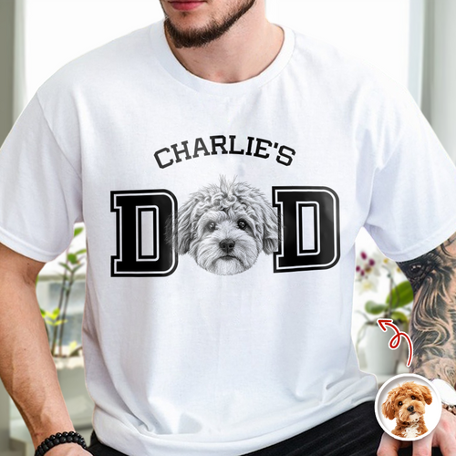 Custom Photo T-Shirt for Dog Dad Personalized Father's Day Gift HN590 - Tshirt AI fix GradoCreations