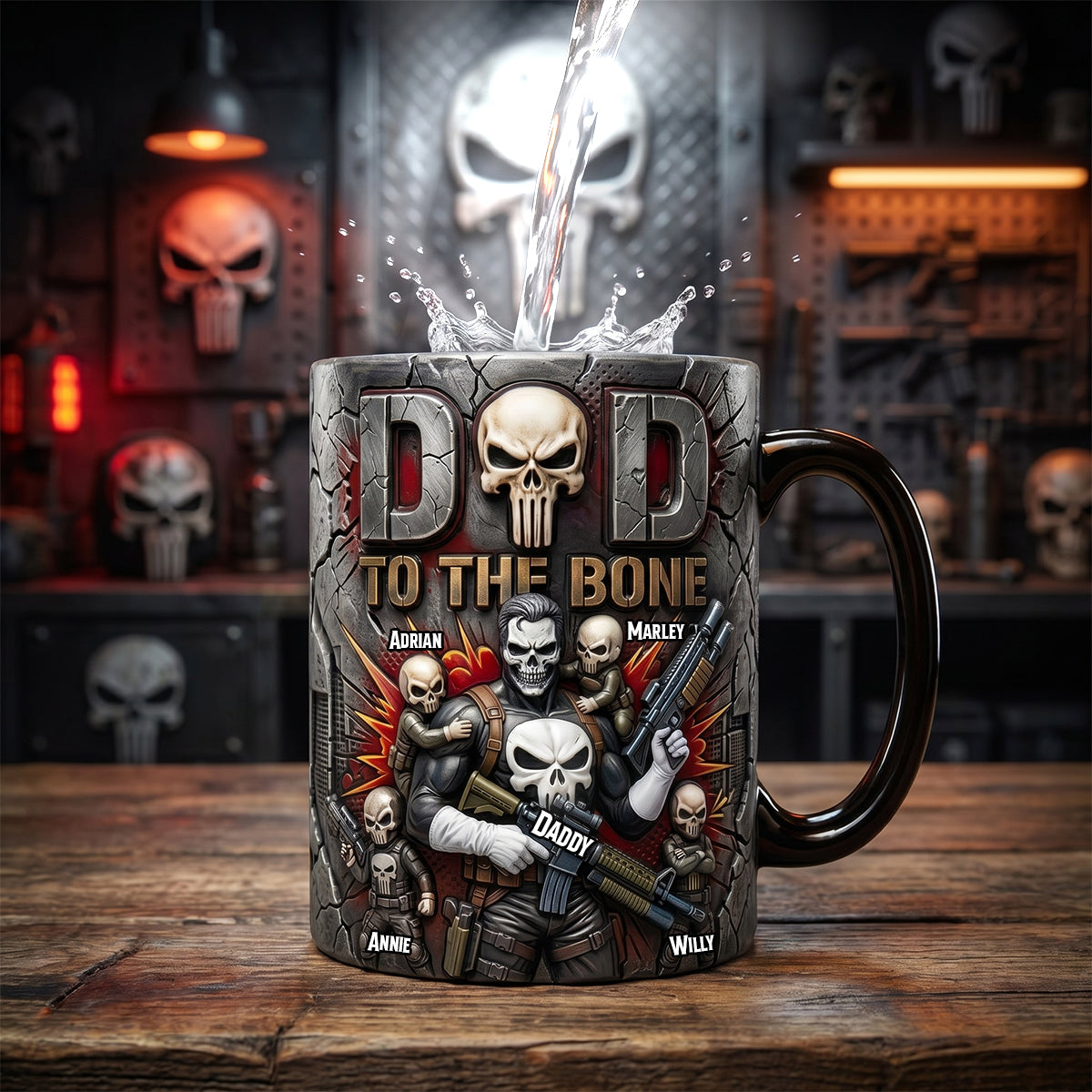 Personalized Color Changing Skull Mug Gift for Dad