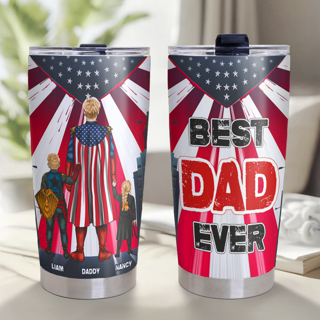 Personalized Stainless Steel Tumbler Best Dad Ever Gift for Father's Day