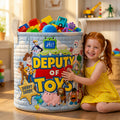 Personalized Kids Storage Basket Deputy of Toys Gift Idea
