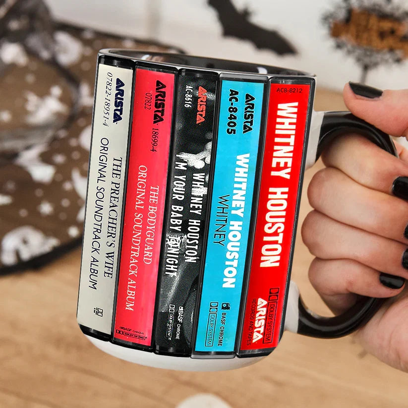 Whitney Houston Cassette Mug Retro Drinkware Gift for Music Lovers GradoCreations