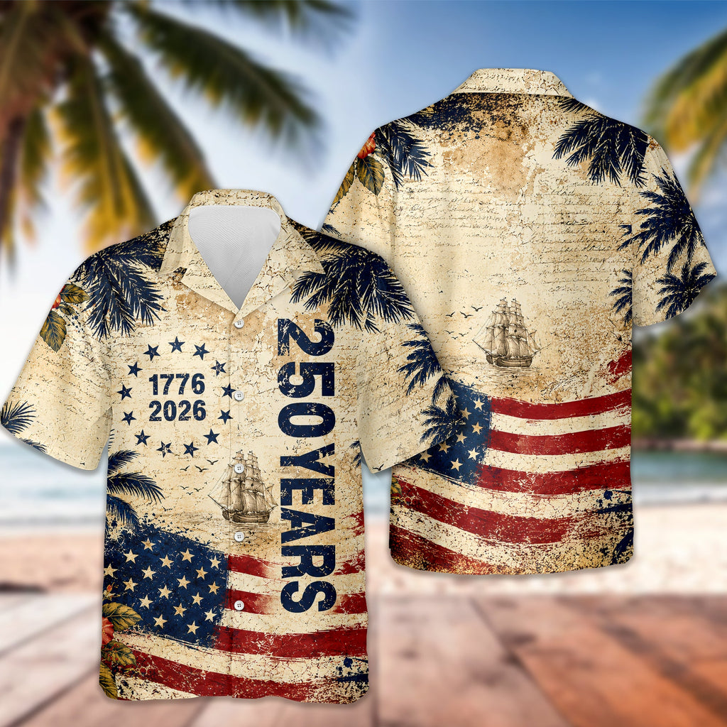 Personalized 250 Years Freedom Hawaiian Shirt Patriotic Gift HN590 - AOP Hawai Shirt GradoCreations