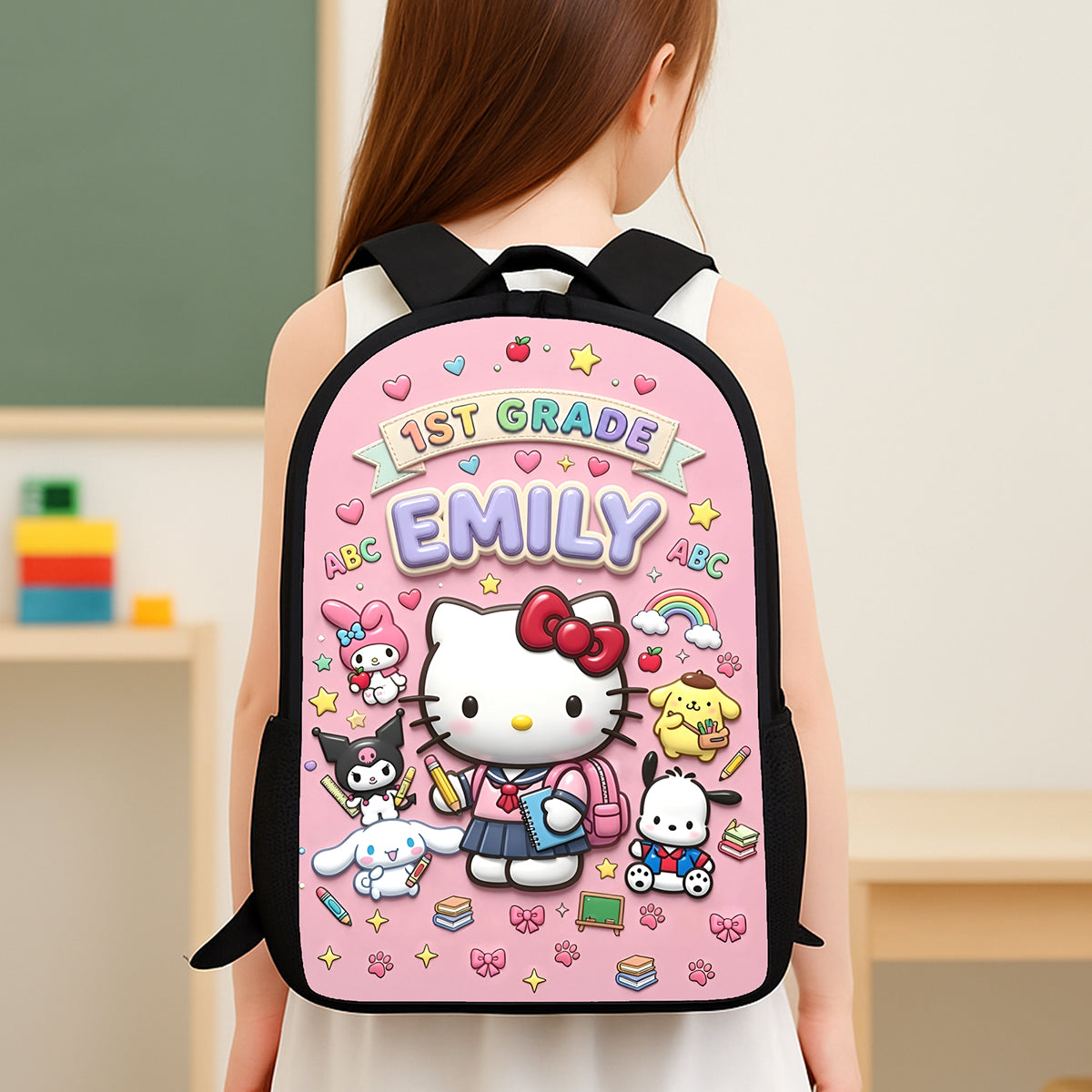 Personalized Hello Kitty Backpack Custom Name Gift for Girls School Backpack GradoCreations
