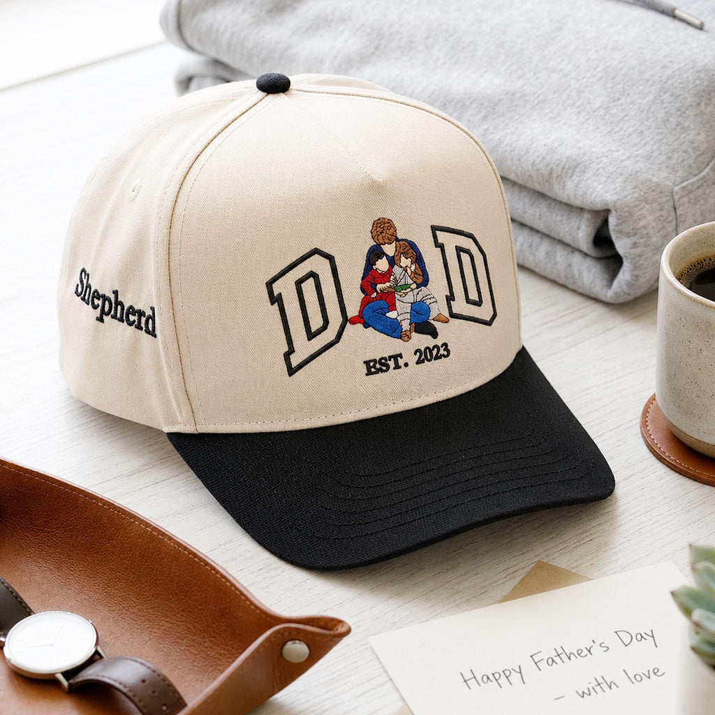 Personalized Embroidered Dad Trucker Hat Custom Gift for Father's Day HN590 - Embroidered Trucker Hat fix GradoCreations