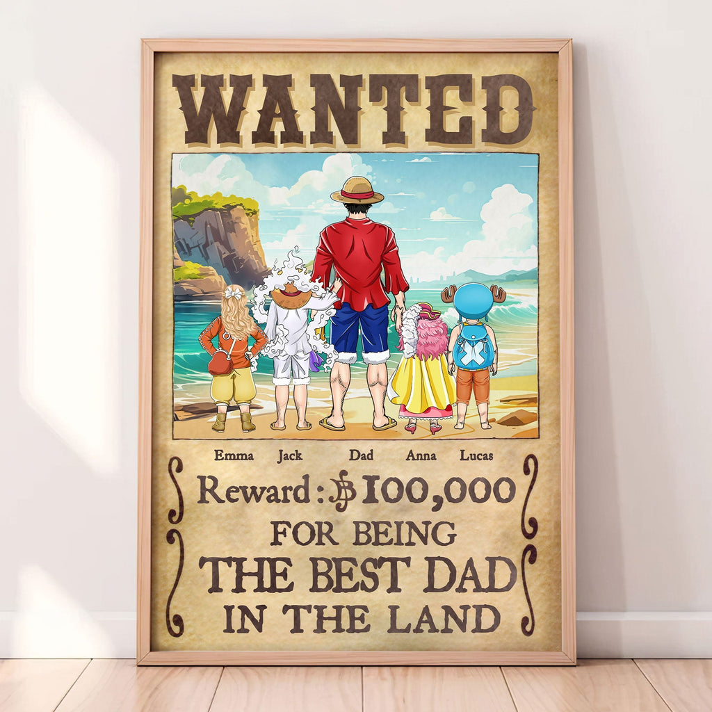 Personalized Canvas Poster Gift for Dad Best Dad in the Land
