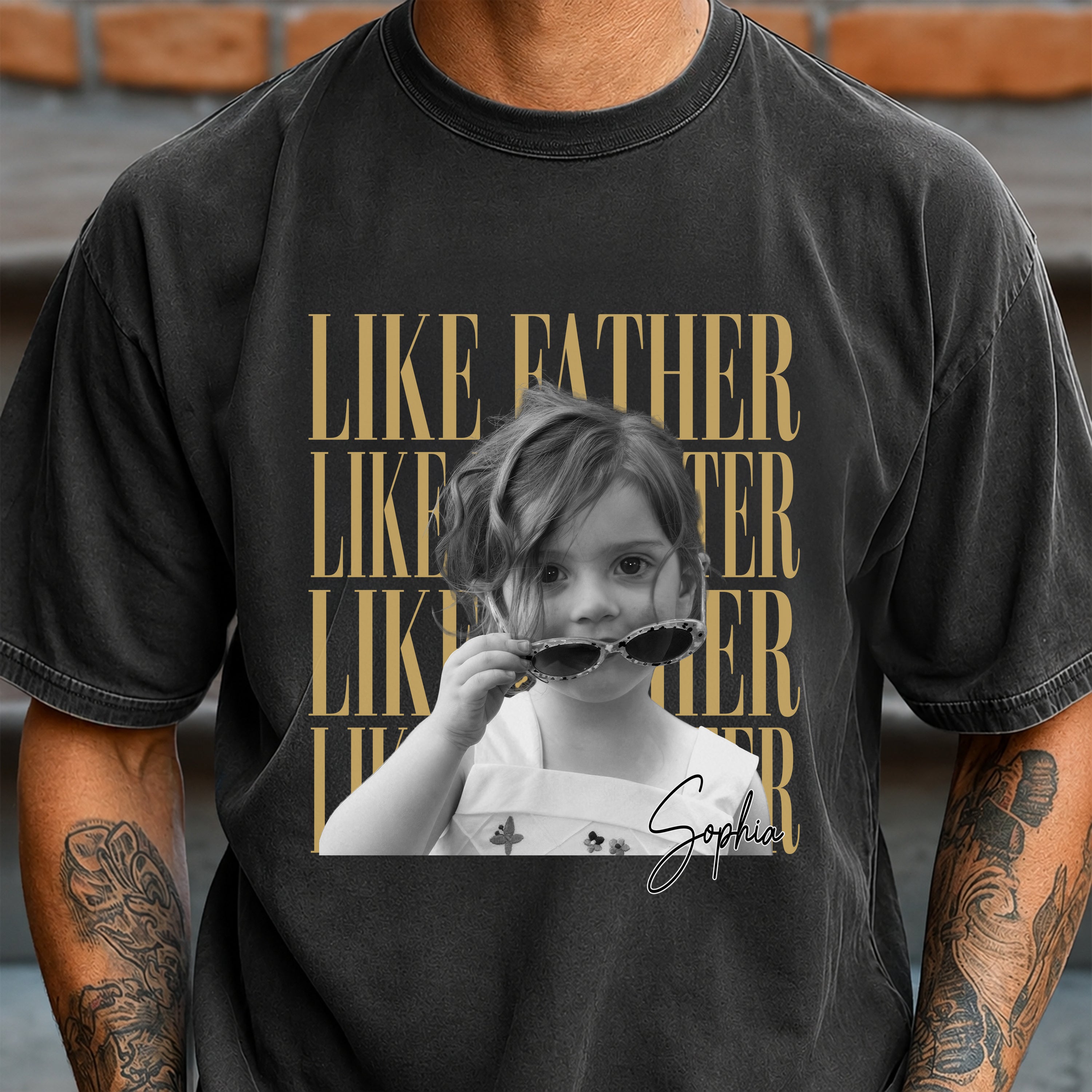 Custom Photo Comfort Shirt Gift for Father & Daughter Comfort Shirt GradoCreations