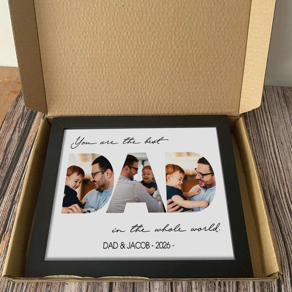 Personalized Photo Frame Custom Dad Picture Gift for Father's Day HN590 - Picture Frame GradoCreations