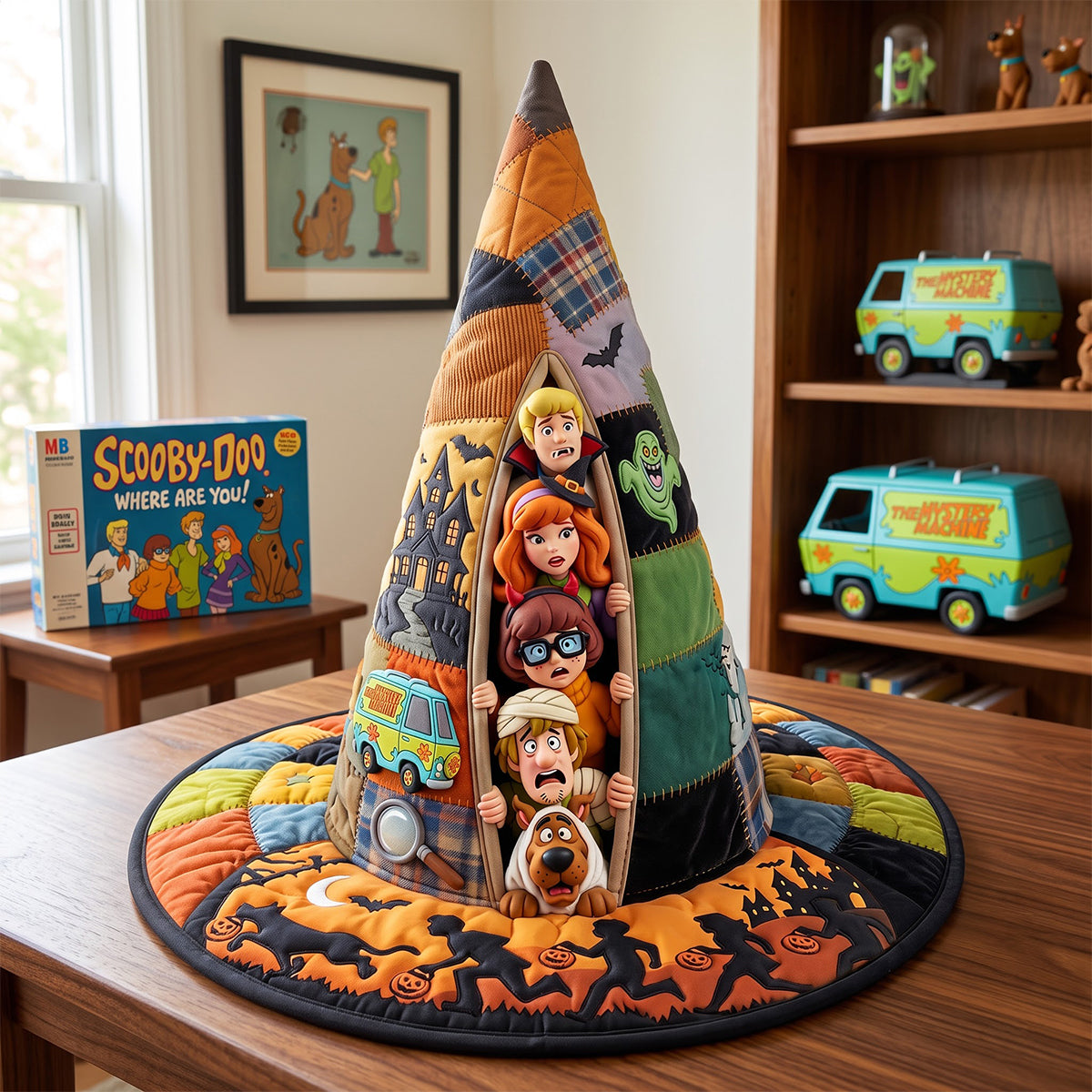 Personalized Quilted Witch Hat for Halloween | Unique Gift for Movie Fans Quilt Witch Hat GradoCreations