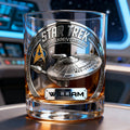 Personalized Whiskey Glass with Star Trek Design for Movie Fans - 60th Anniversary Gift Whiskey Glass GradoCreations