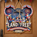Personalized Land of Free Wood Sign Family Gift for Home Decor