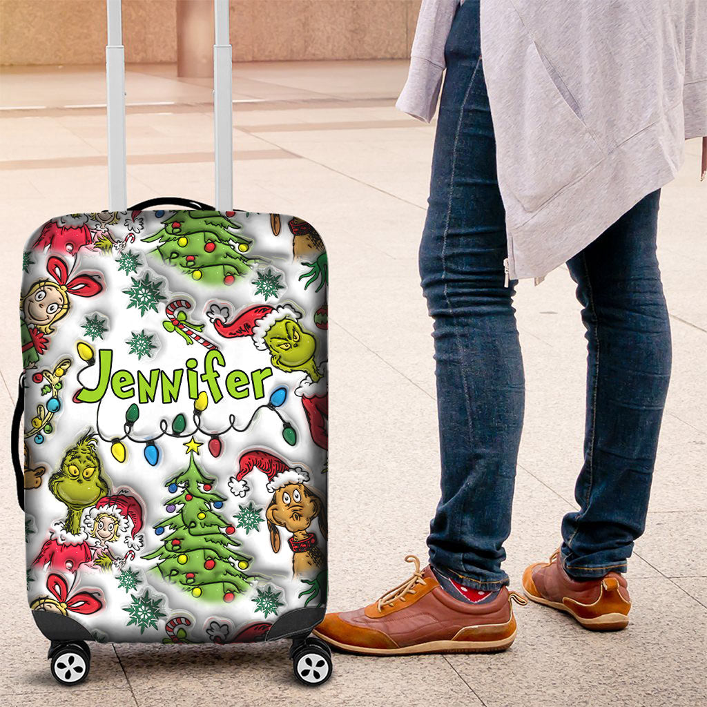Personalized Christmas Luggage Cover Custom Name Gift Idea Luggage Cover GradoCreations