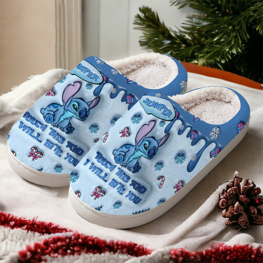 Personalized Ohana Slippers Touch This And I'll Bite You Gift Slippers GradoCreations