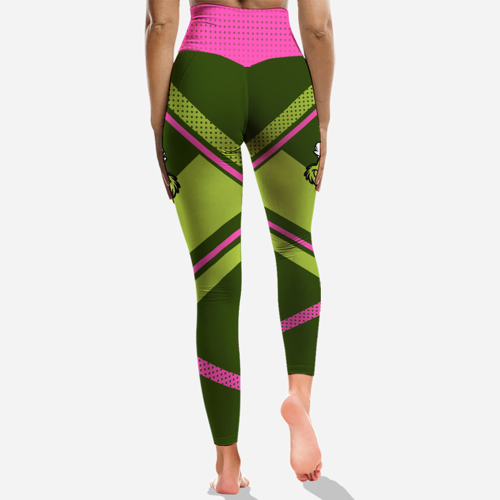 Personalized Grinch Hoodie and Leggings Christmas Outfit Hoodie & Leggings GradoCreations
