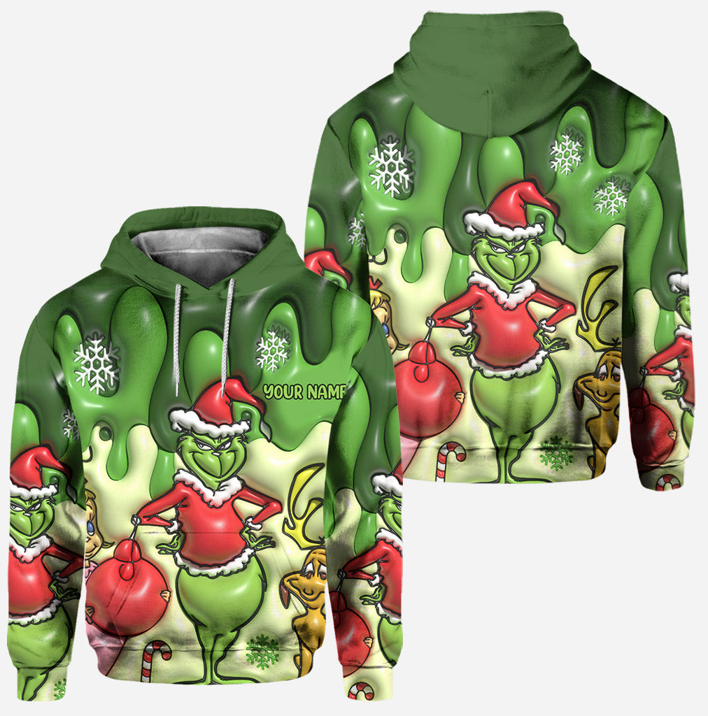 Personalized Grinch Hoodie & Leggings Set Custom Name Gift for Christmas Hoodie & Leggings GradoCreations
