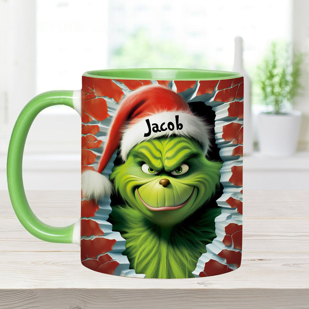 Personalized Grinch Accent Mug Custom Name Birthday Gift Accent Mug GradoCreations
