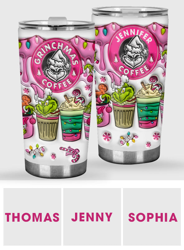 Personalized Grinchmas Tumbler with Custom Name for Christmas Gift Tumbler GradoCreations