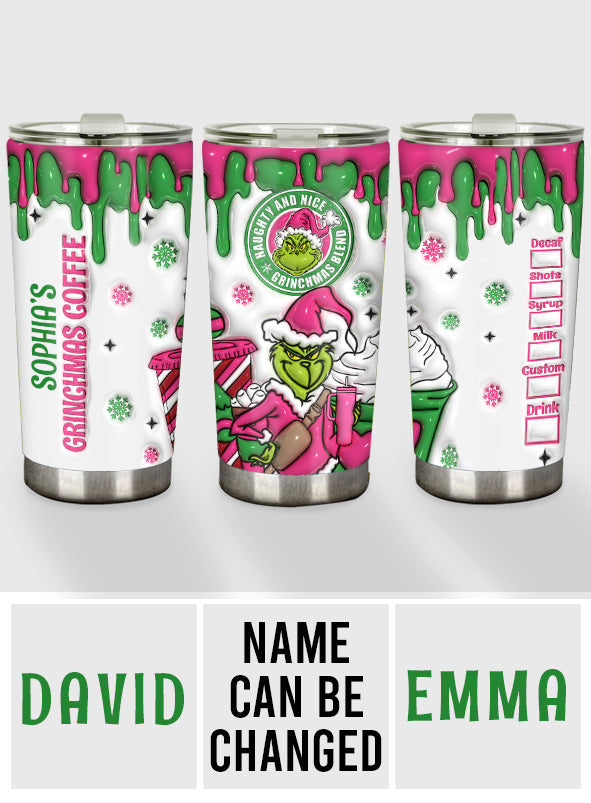 Personalized Grinchmas Tumbler Custom Name Christmas Gift Tumbler GradoCreations