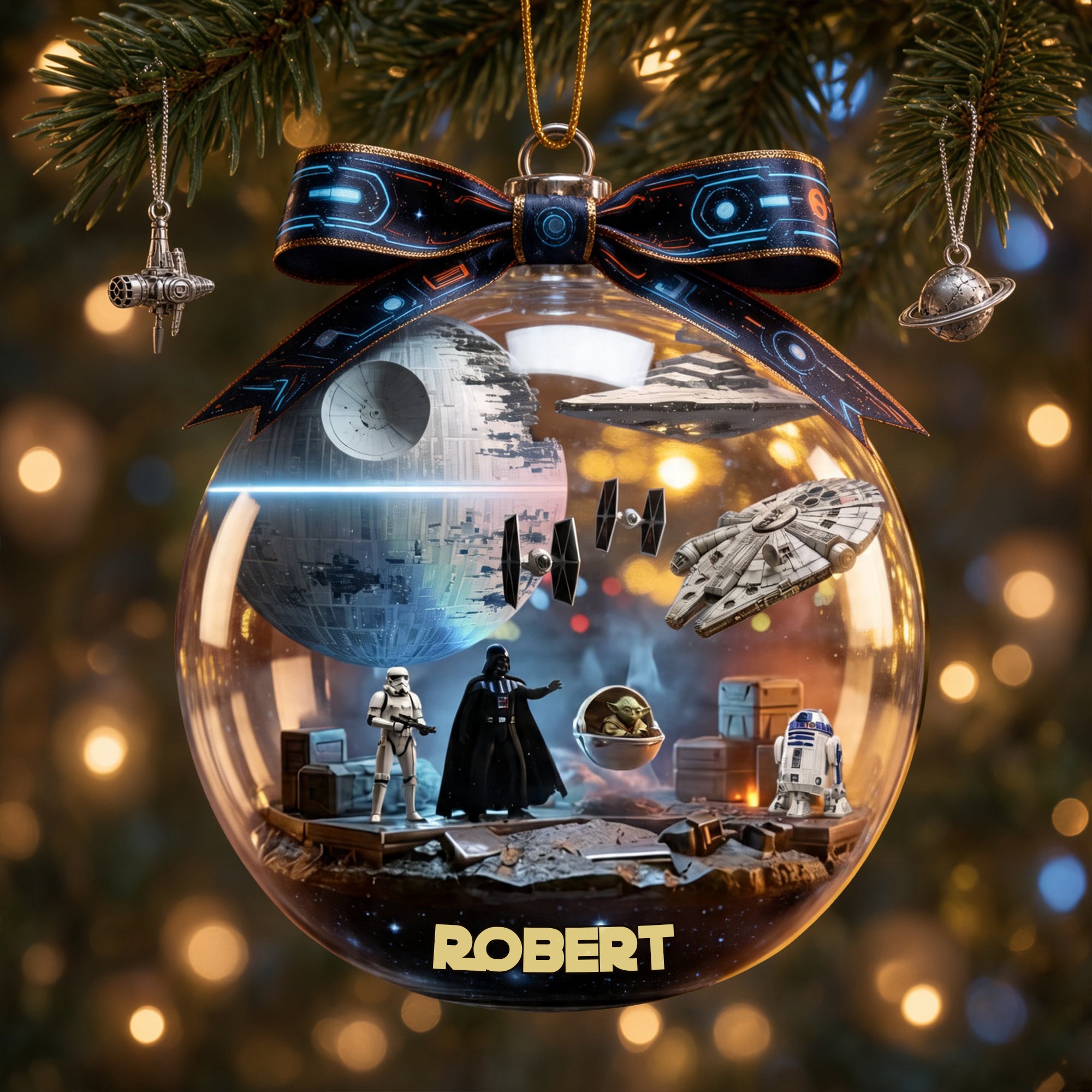 Personalized Galaxy Star Acrylic Ornament for Movie Fans - Christmas Gift for Family Ornament GradoCreations