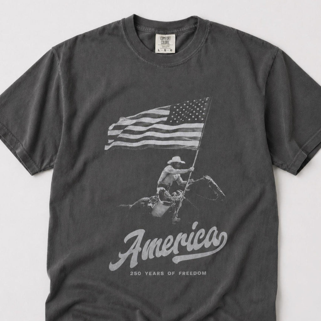 Personalized 250 Years of Freedom Independence Day Shirt Gift for Cowboy Comfort Shirt FIX GradoCreations